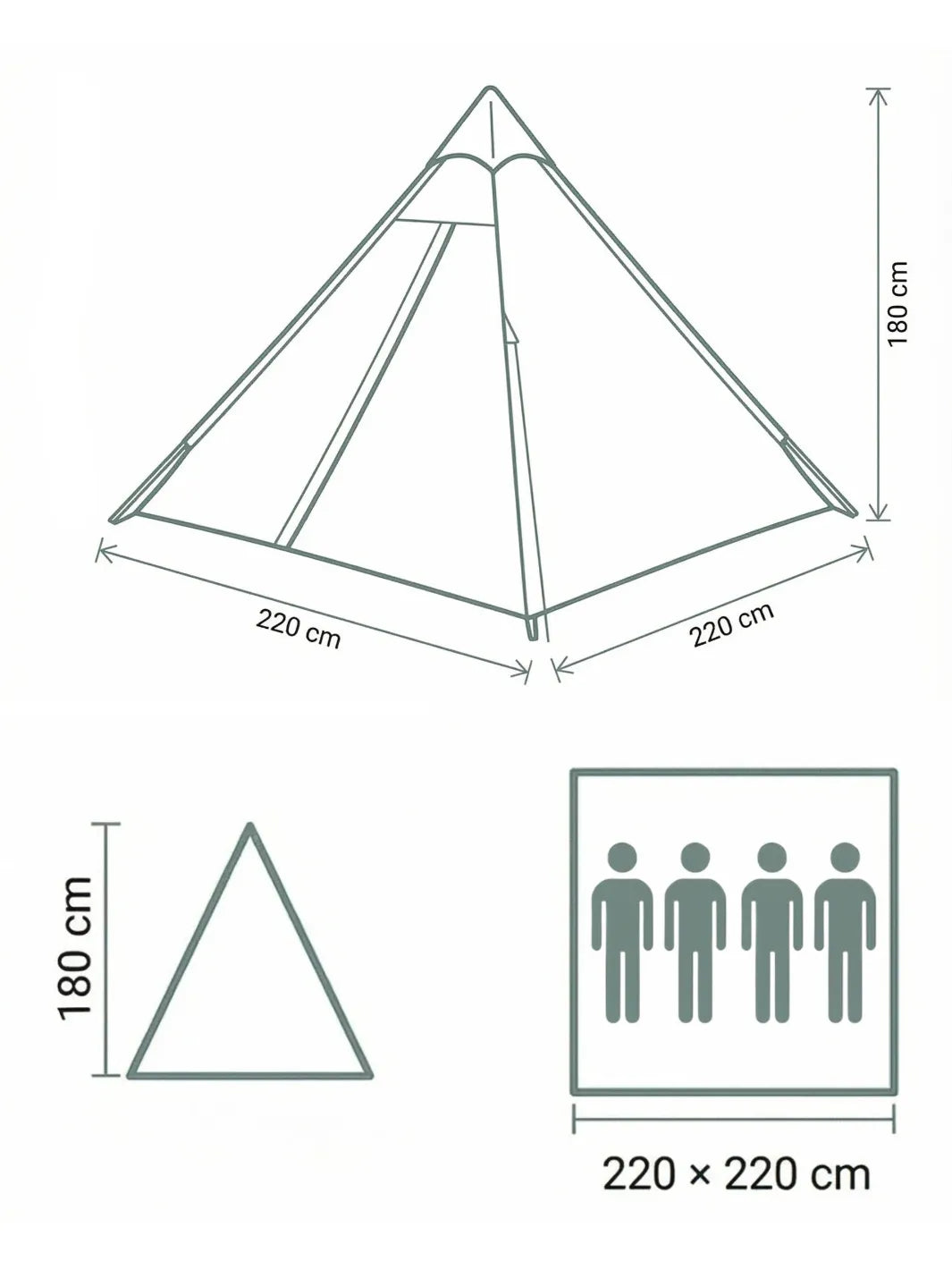 Tente indienne tipi | 4 PERSONNES CAMPING AUTHENTIQUE