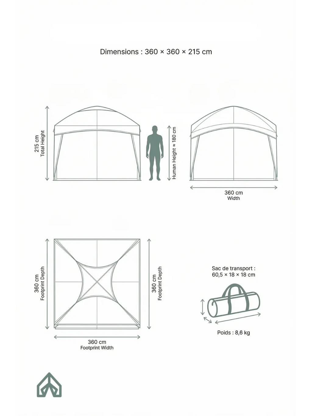 Tente pour piscine et jardin | Abri extérieur polyvalent