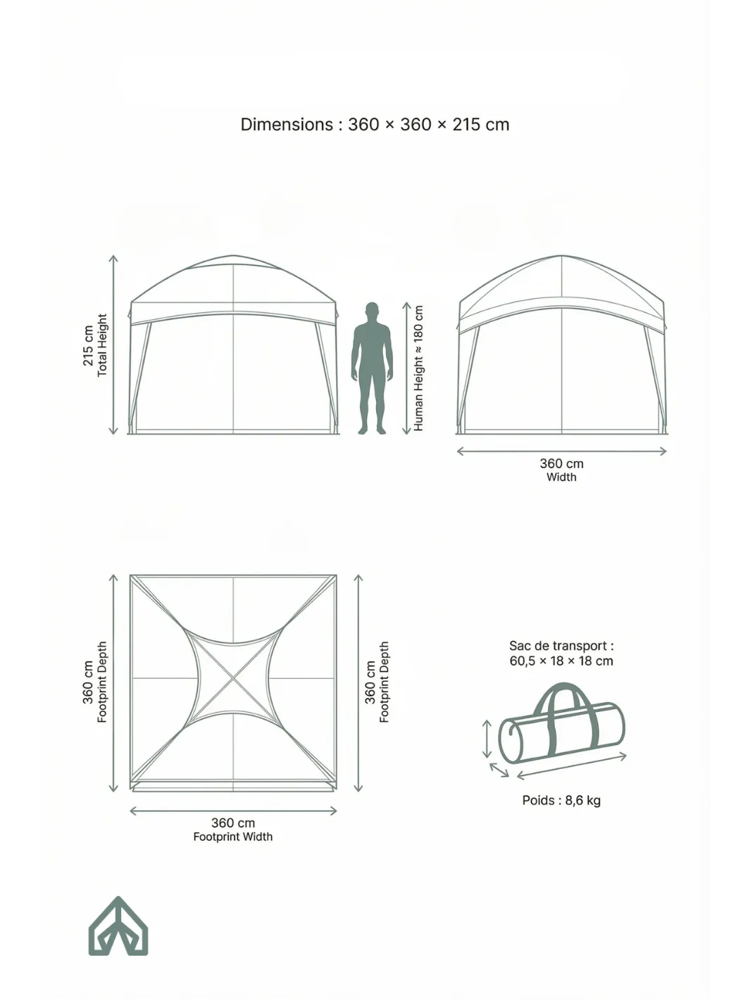Tente pour piscine et jardin | Abri extérieur polyvalent