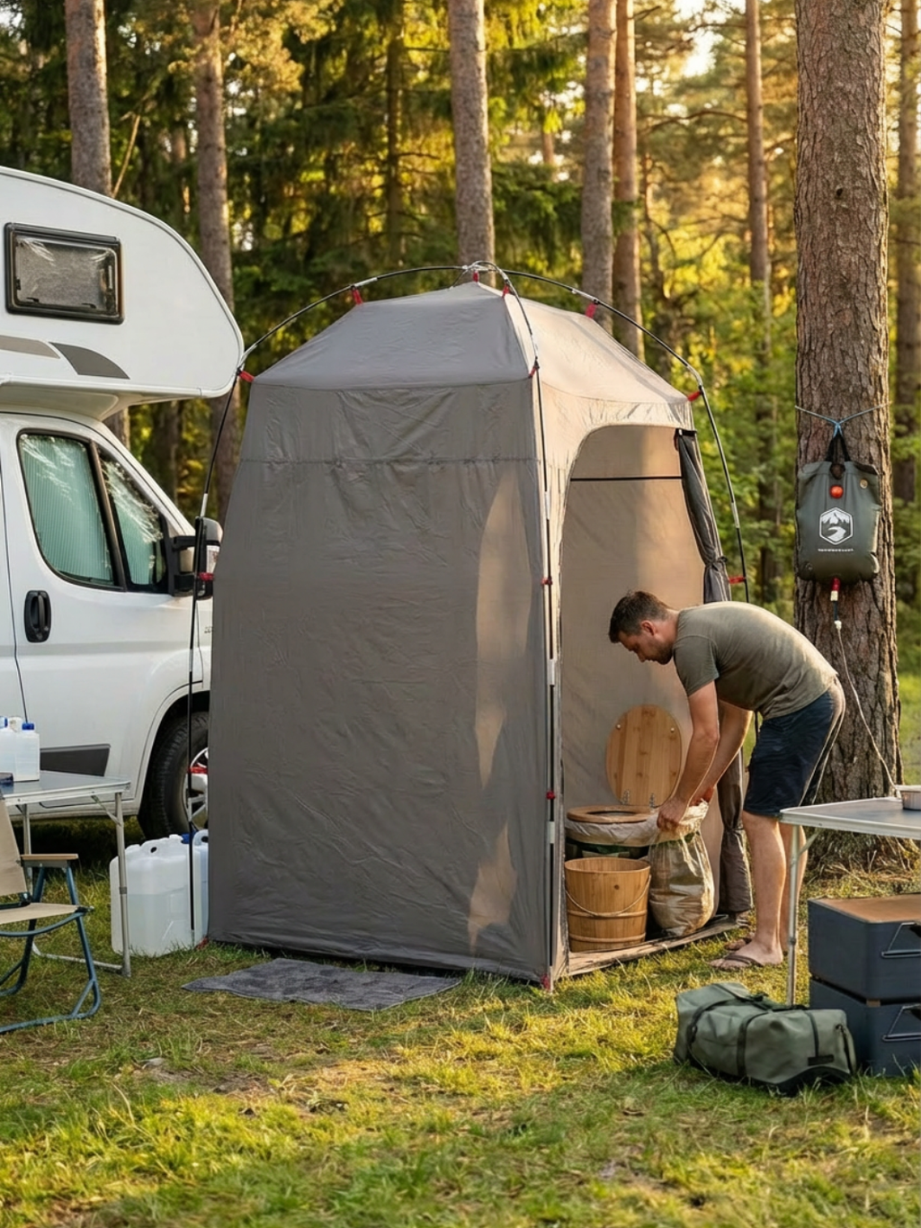 Tente pour toilette camping | Intimité en extérieur