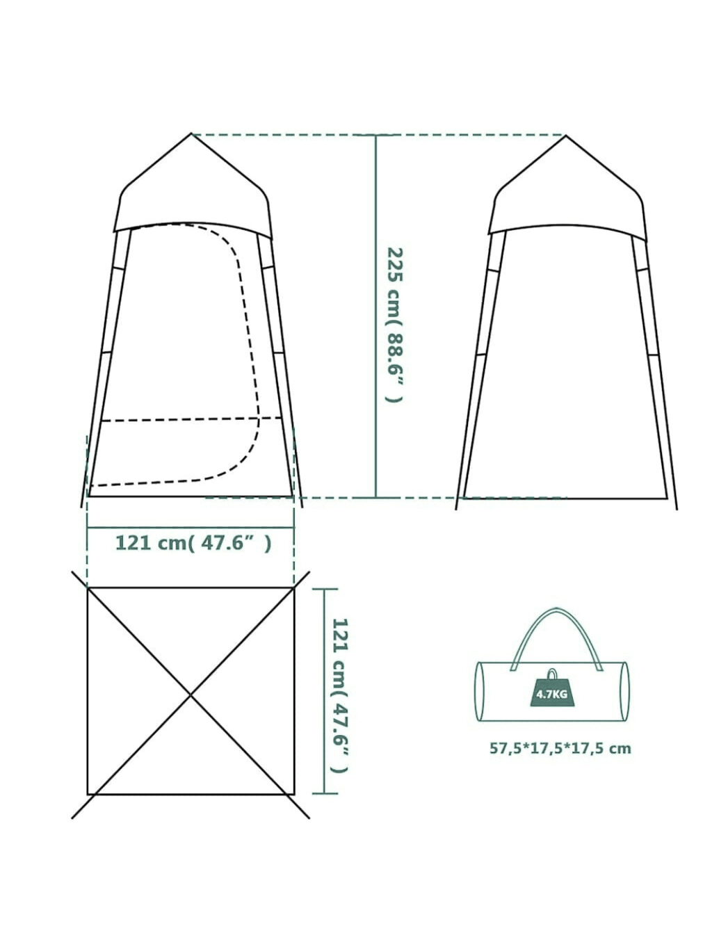 Tente pour WC | Intimité pratique en camping