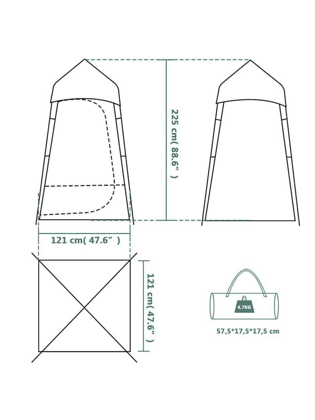 Tente pour WC | Intimité pratique en camping