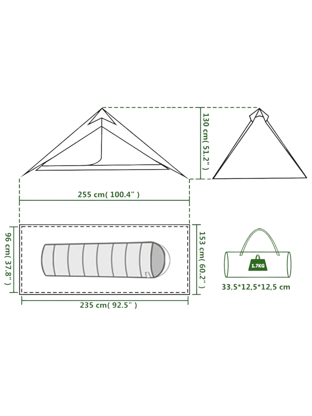 Tente pyramidale 1 personne | Légère et imperméable