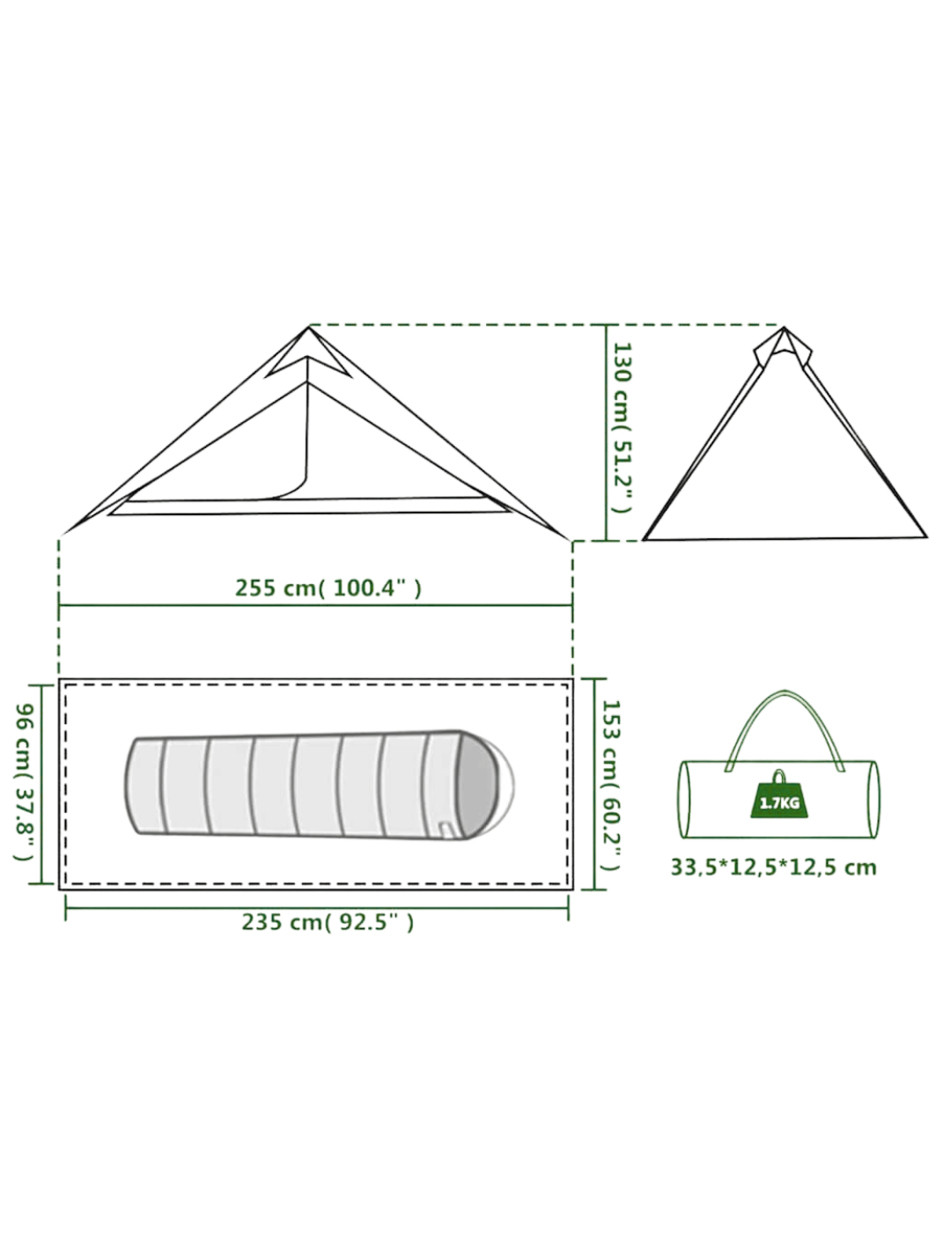 Tente pyramidale 1 personne | Légère et imperméable