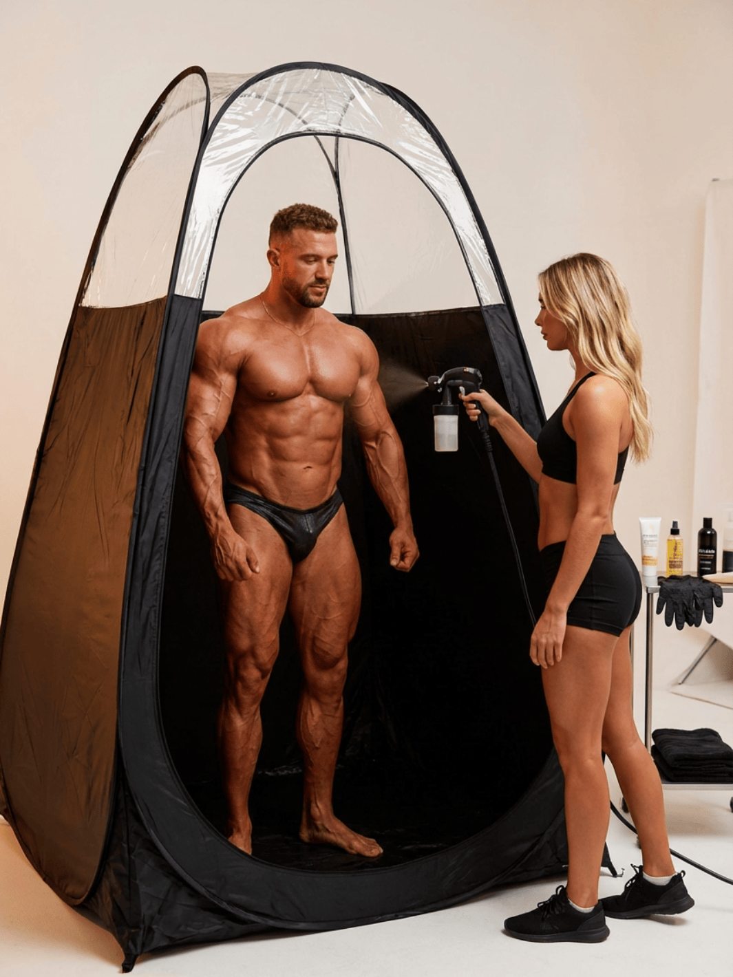 Tente spray tan | Espace pro en 2 secondes
