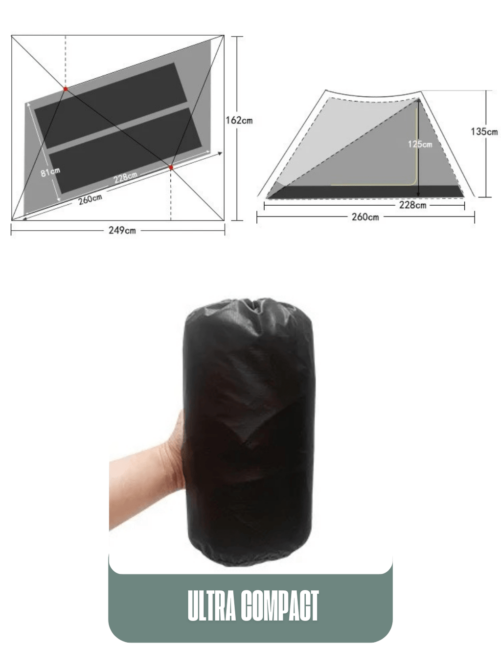 tente trekking fresh and black