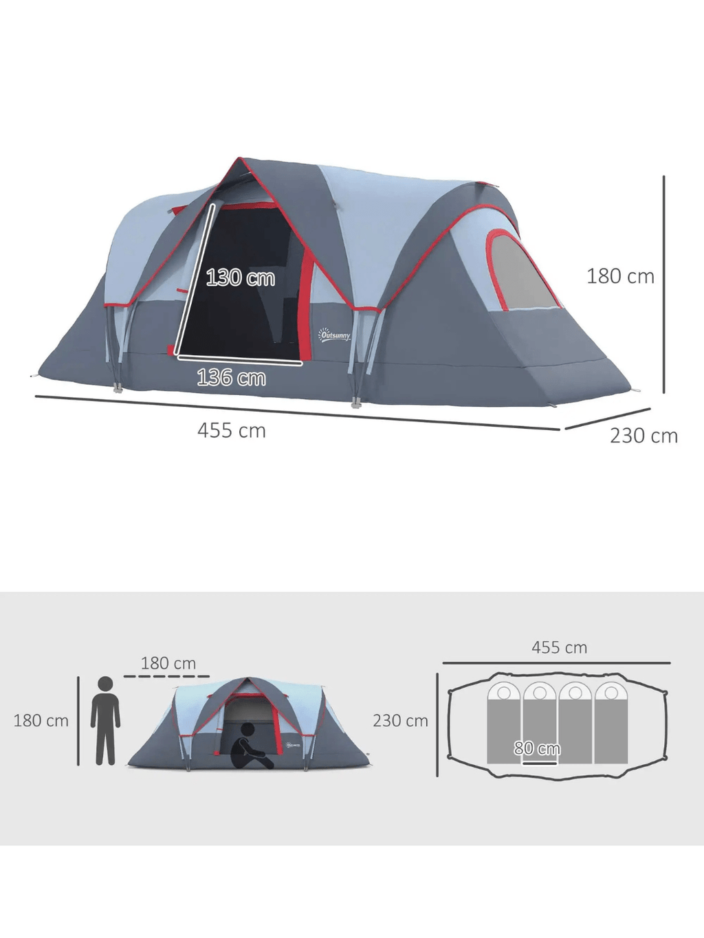 tente tunnel 6 personnes