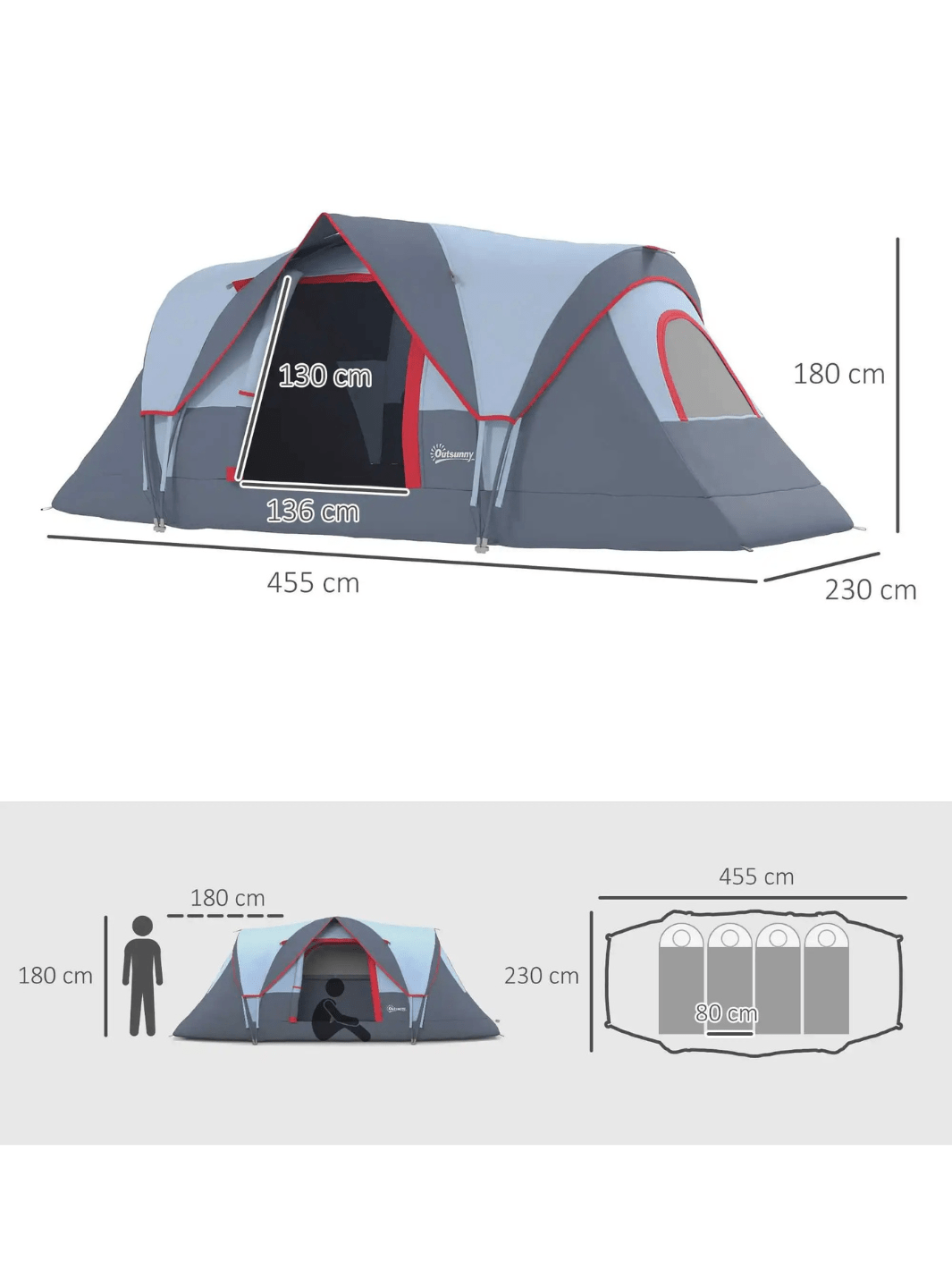 tente tunnel 6 personnes