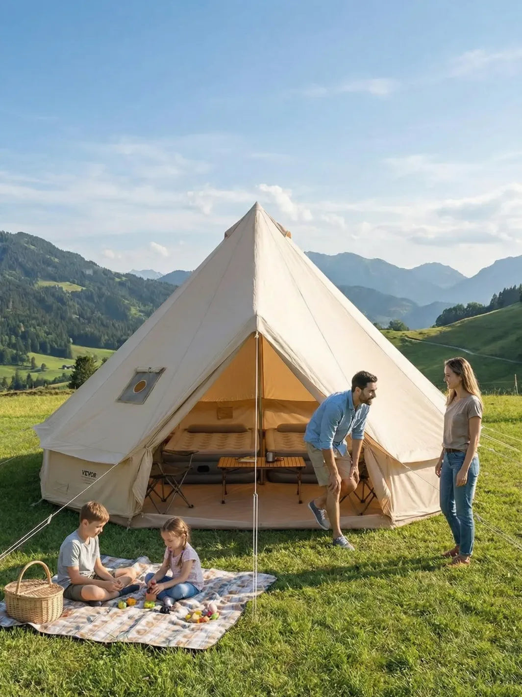 Tente Yourte 8 Personnes | DIAMÈTRE 5M ESPACE RÉEL