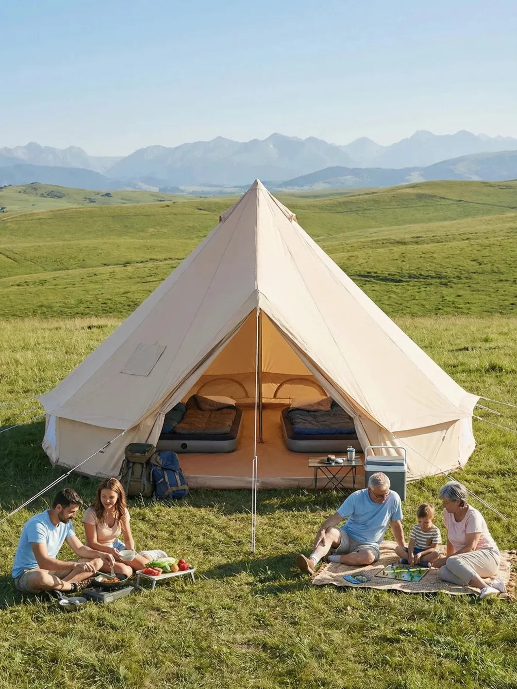 Tente Yourte 8 Personnes | DIAMÈTRE 5M ESPACE RÉEL