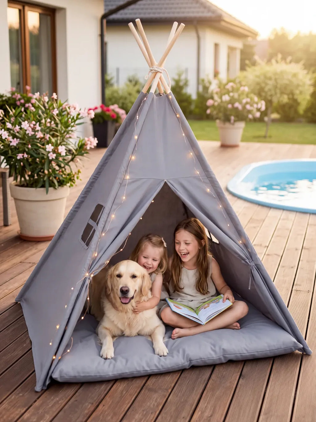 Tipi enfant en bois massif | 1,50 m, dès 3 ans