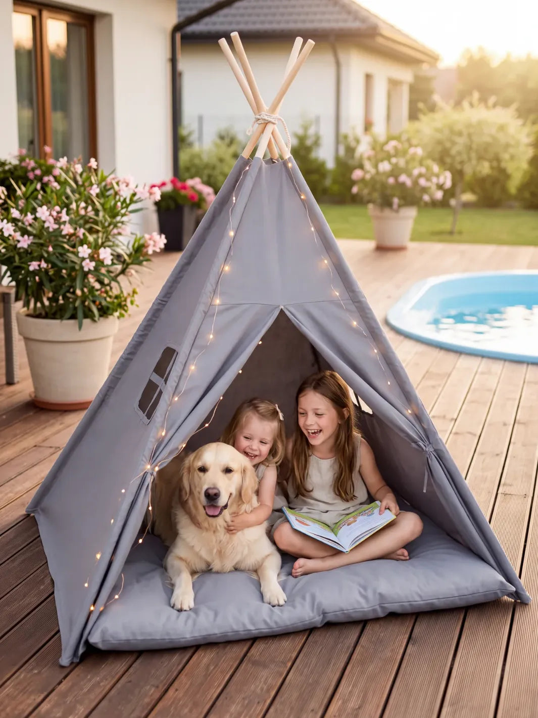 Tipi enfant en bois massif | 1,50 m, dès 3 ans