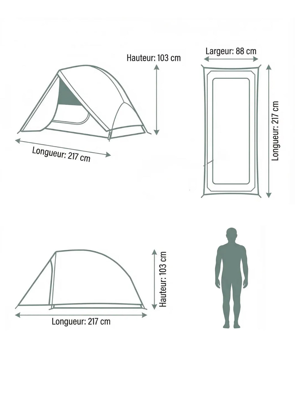 Toile de tente bivouac | ULTRA-LÉGÈRE 4 SAISONS
