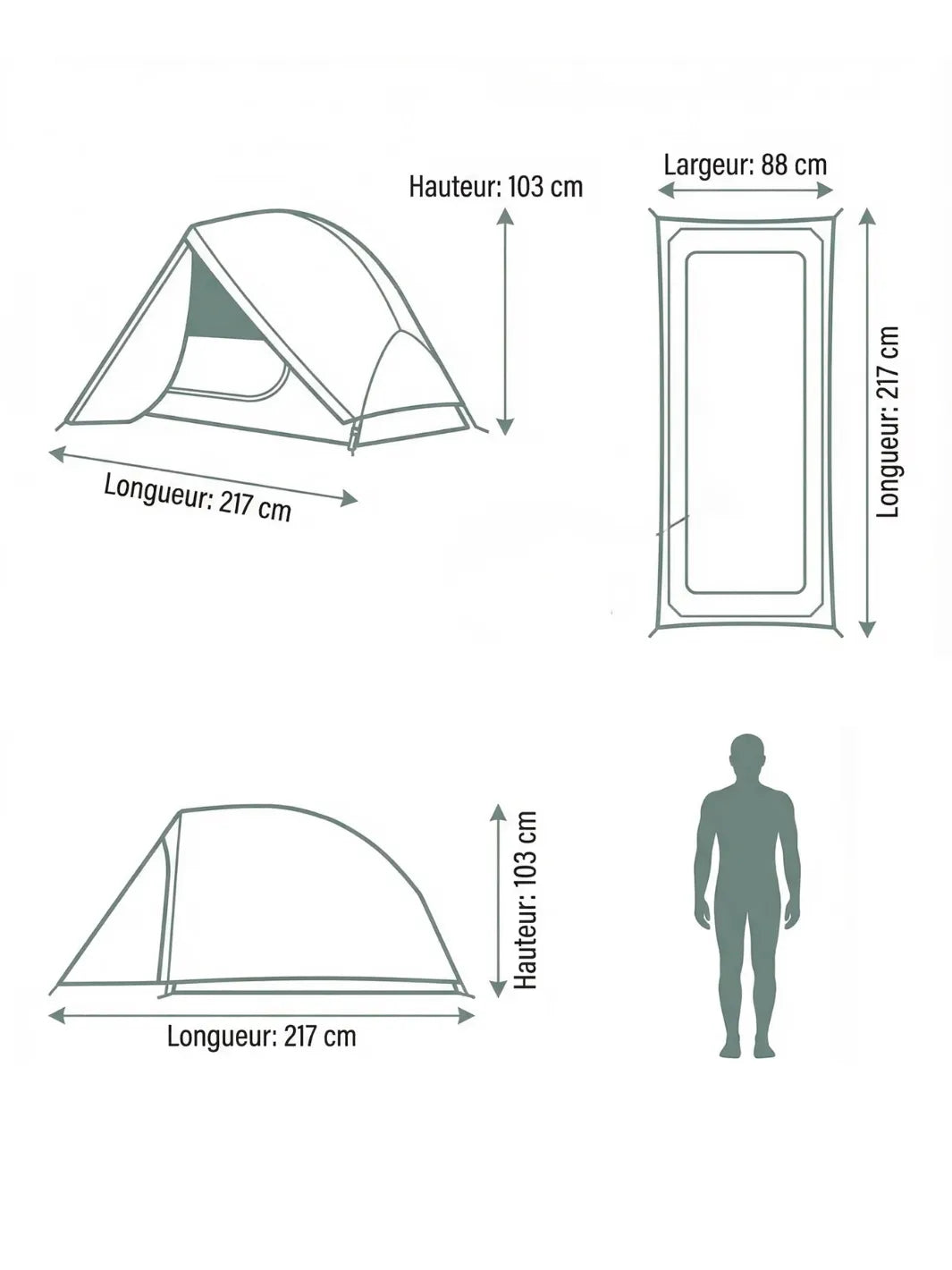 Toile de tente bivouac | ULTRA-LÉGÈRE 4 SAISONS