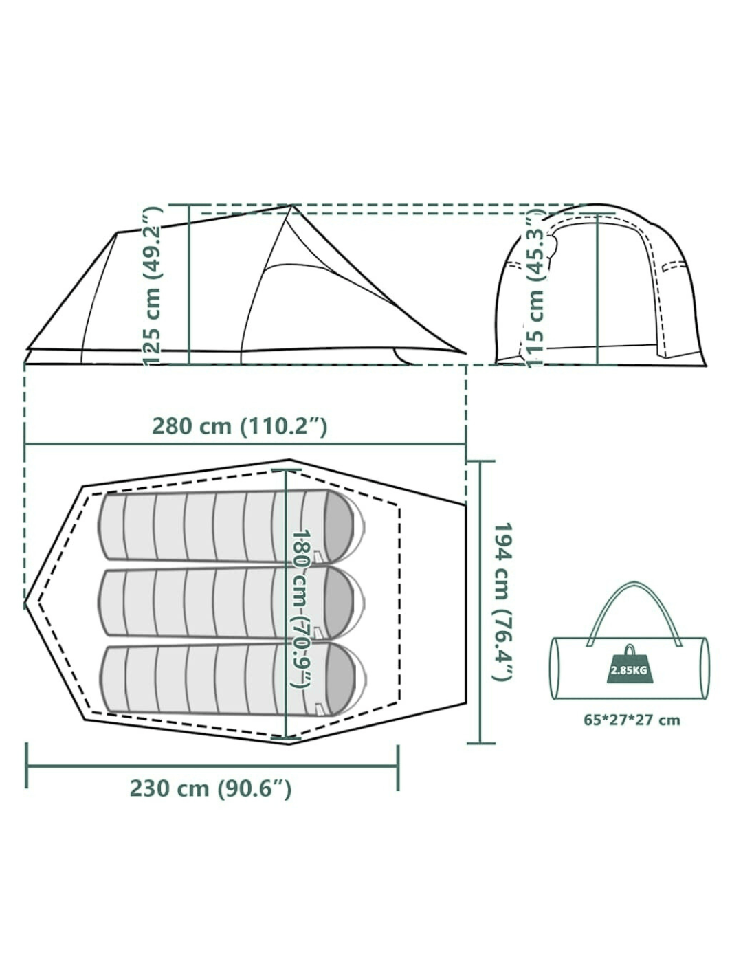Toile de tente Black and Fresh | Pour des nuits fraîches